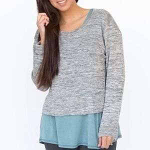 Agnes & Dora Heather Gray Sweater Knit Pullover